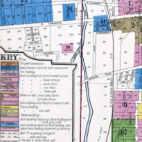 A color-coded historical map from the Sanborn collection